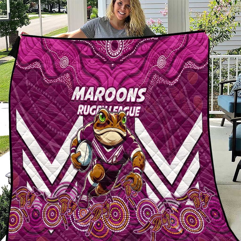 Custom Maroons Cane Toad Quilt Queensland Rugby