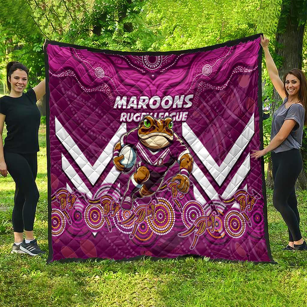 Custom Maroons Cane Toad Quilt Queensland Rugby