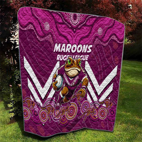Custom Maroons Cane Toad Quilt Queensland Rugby