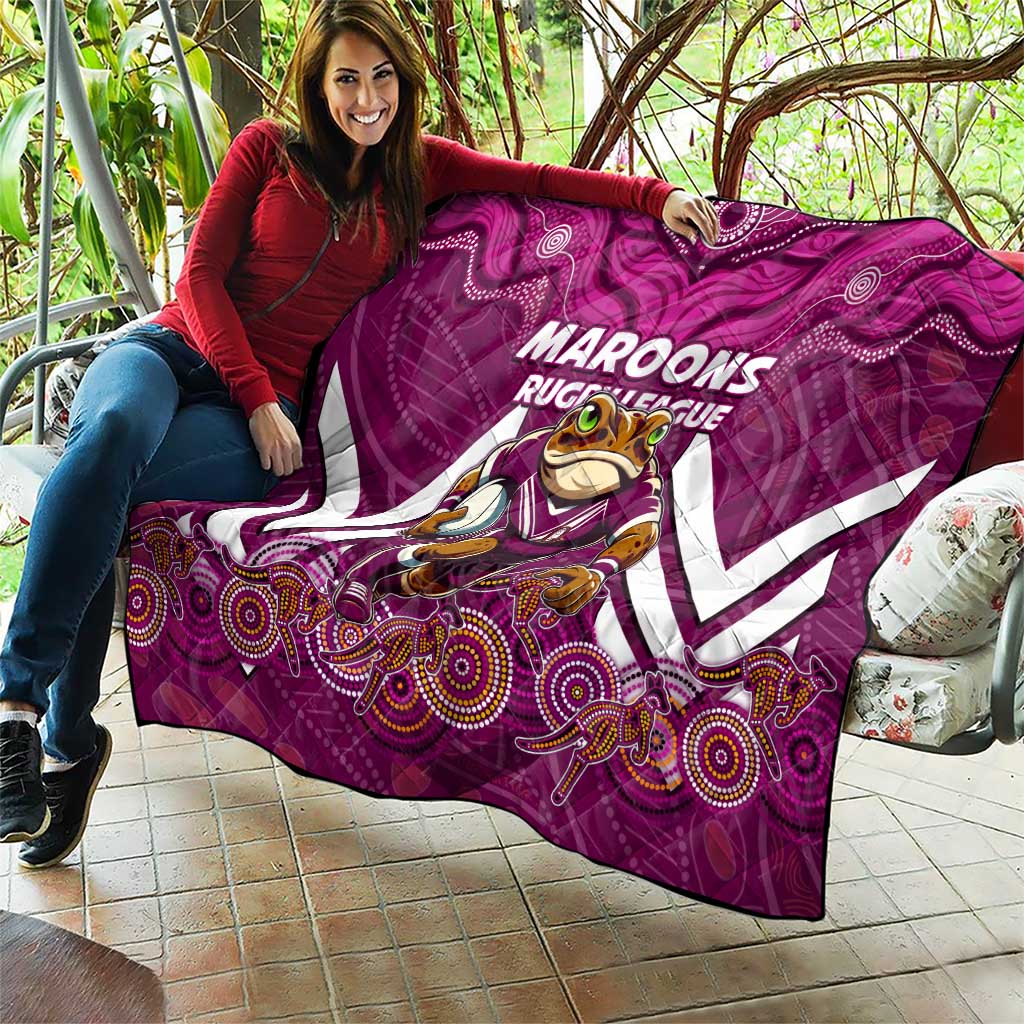 Custom Maroons Cane Toad Quilt Queensland Rugby