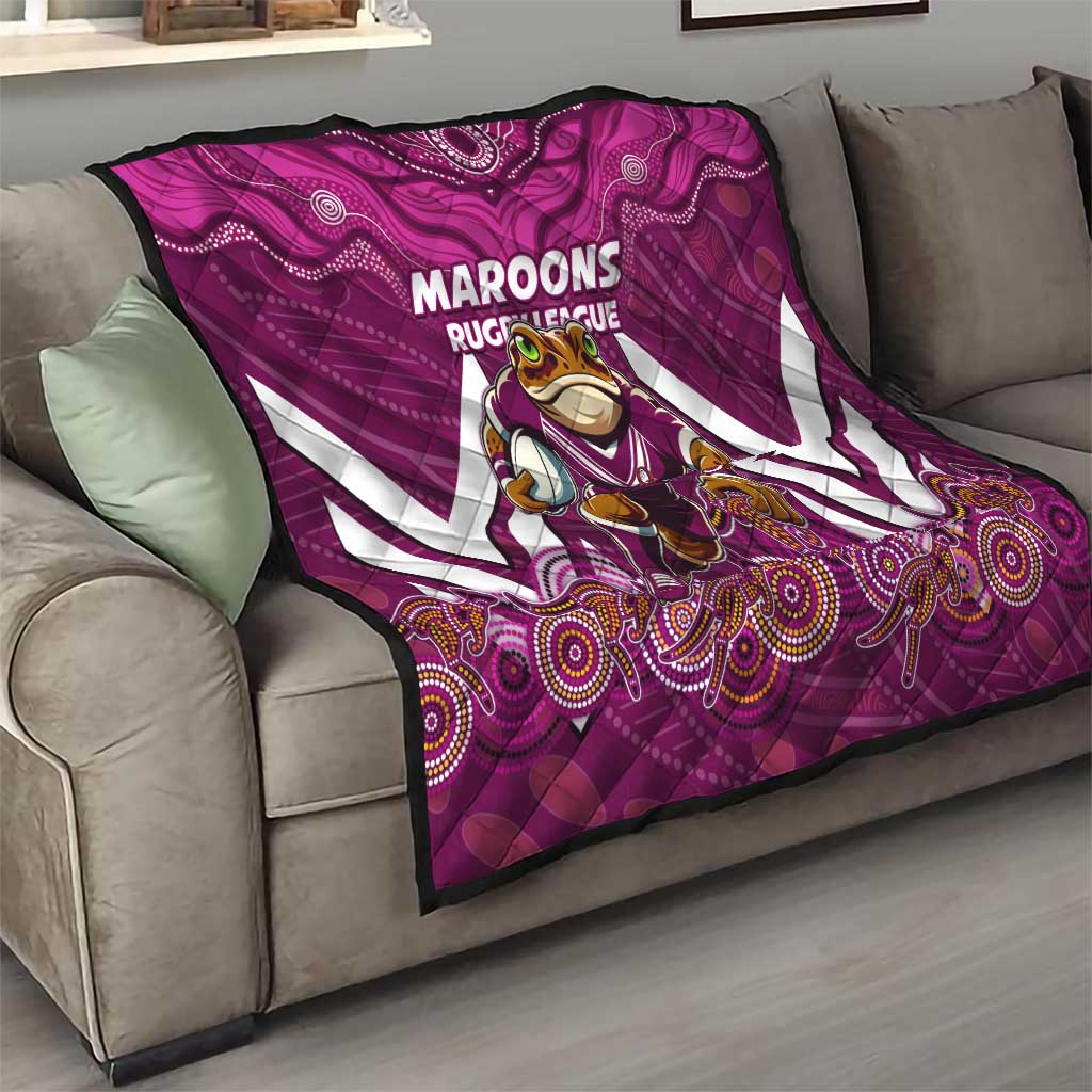 Custom Maroons Cane Toad Quilt Queensland Rugby