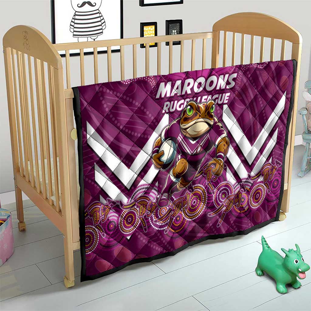 Custom Maroons Cane Toad Quilt Queensland Rugby