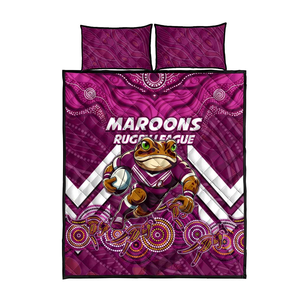 Custom Maroons Cane Toad Quilt Bed Set Queensland Rugby