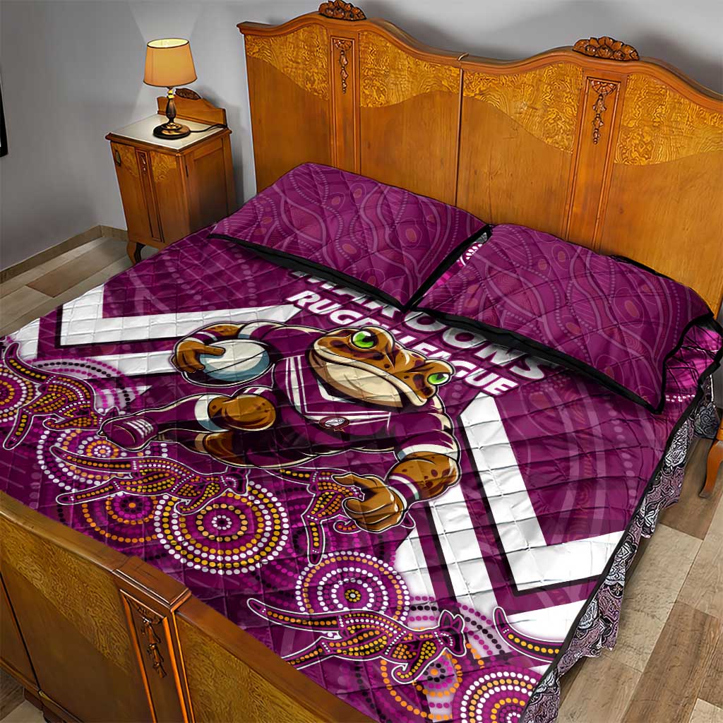 Custom Maroons Cane Toad Quilt Bed Set Queensland Rugby