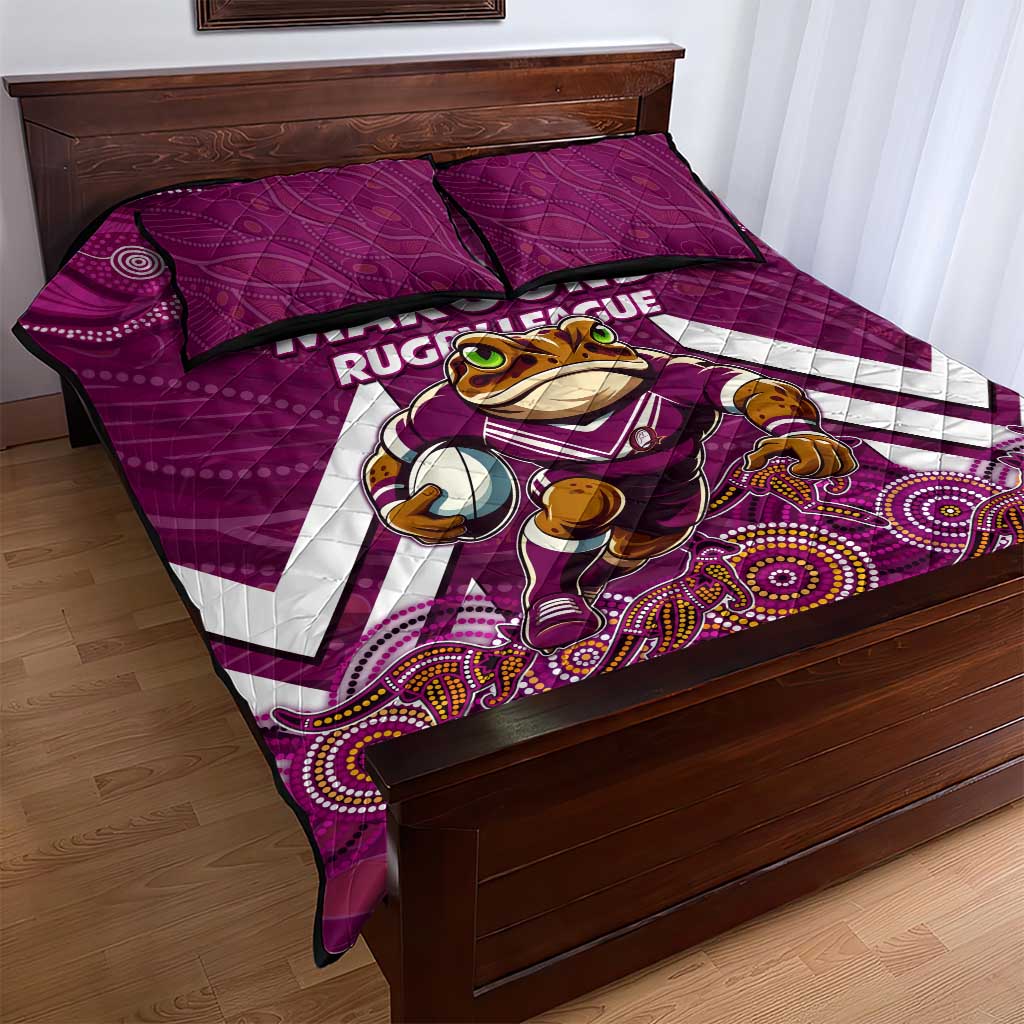 Custom Maroons Cane Toad Quilt Bed Set Queensland Rugby