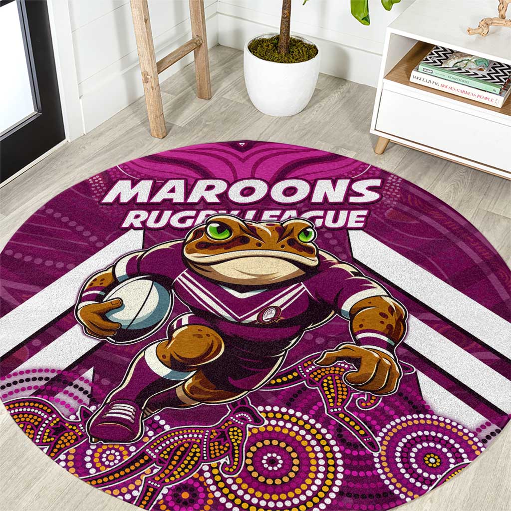 Custom Maroons Cane Toad Round Carpet Queensland Rugby