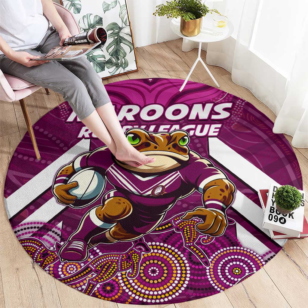 Custom Maroons Cane Toad Round Carpet Queensland Rugby
