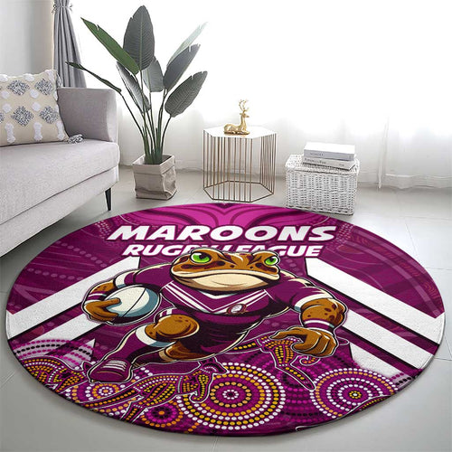 Custom Maroons Cane Toad Round Carpet Queensland Rugby