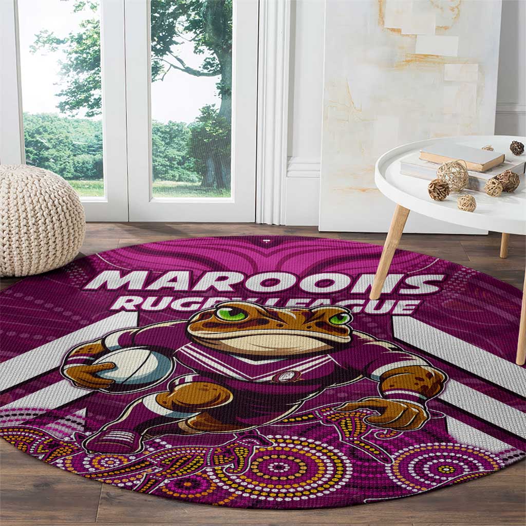 Custom Maroons Cane Toad Round Carpet Queensland Rugby