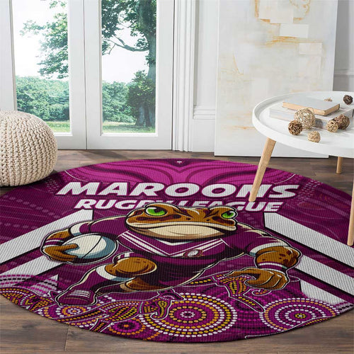 Custom Maroons Cane Toad Round Carpet Queensland Rugby