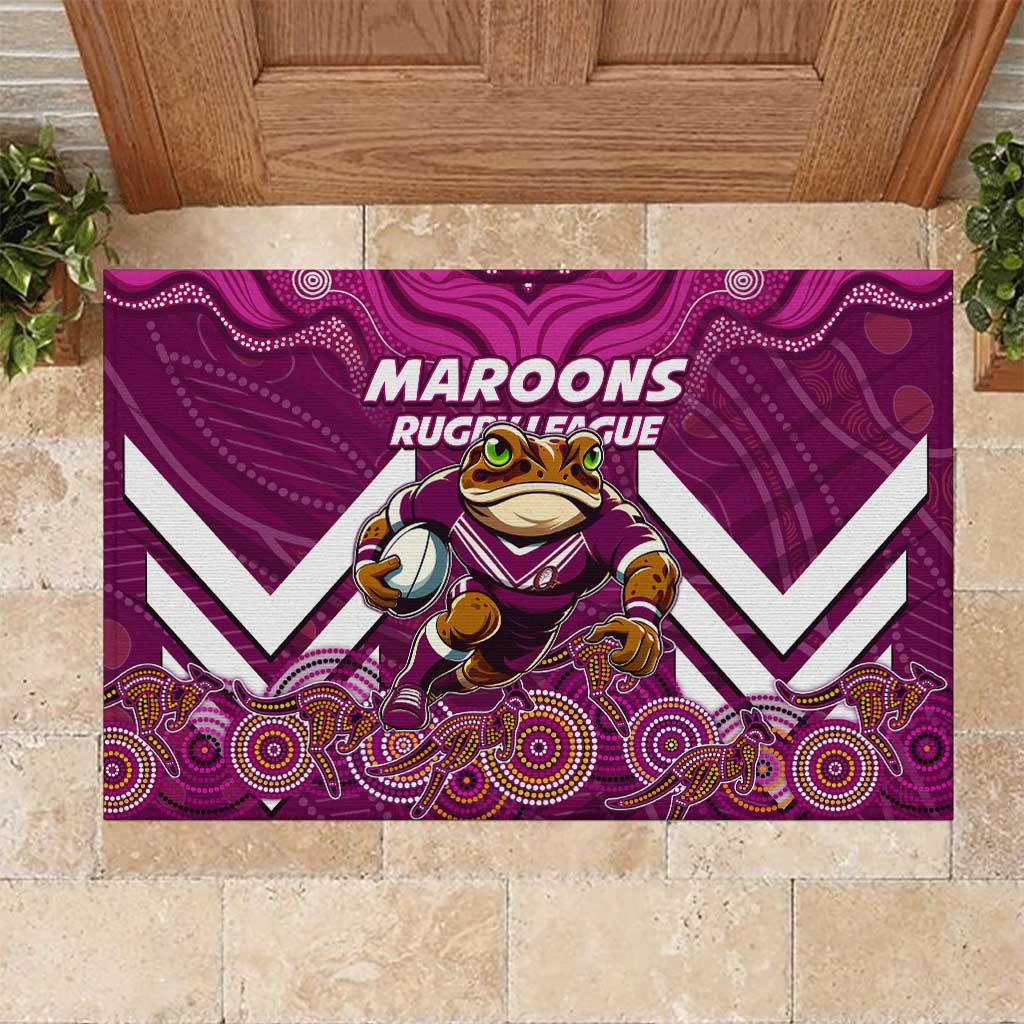 Custom Maroons Cane Toad Rubber Doormat Queensland Rugby