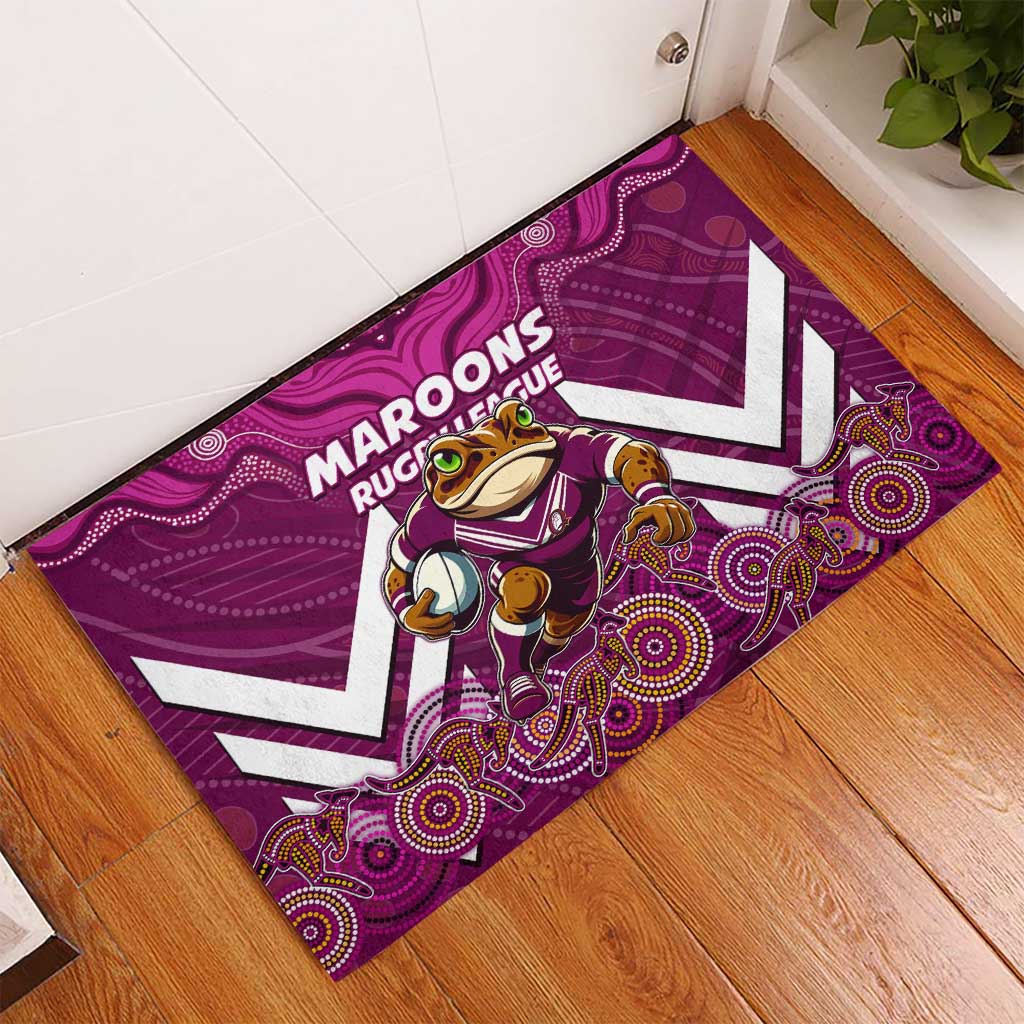 Custom Maroons Cane Toad Rubber Doormat Queensland Rugby