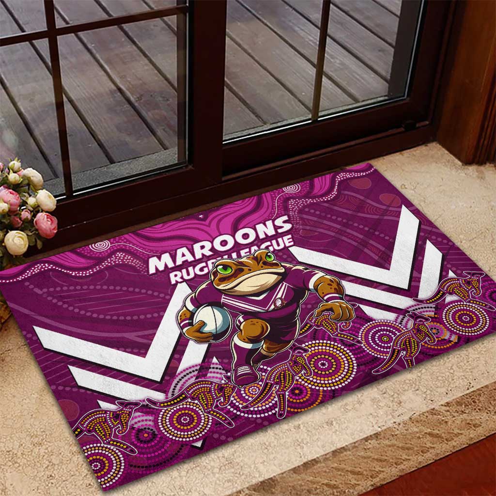 Custom Maroons Cane Toad Rubber Doormat Queensland Rugby