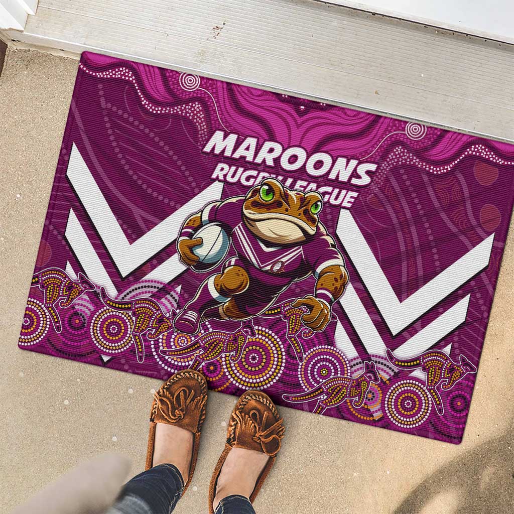 Custom Maroons Cane Toad Rubber Doormat Queensland Rugby
