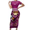 Custom Maroons Cane Toad Short Sleeve Bodycon Dress Queensland Rugby