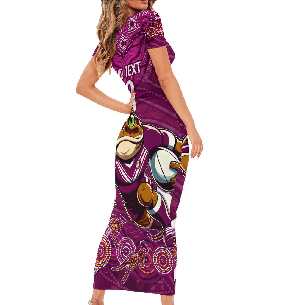 Custom Maroons Cane Toad Short Sleeve Bodycon Dress Queensland Rugby