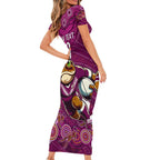 Custom Maroons Cane Toad Short Sleeve Bodycon Dress Queensland Rugby