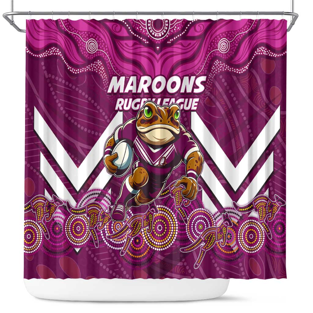 Custom Maroons Cane Toad Shower Curtain Queensland Rugby