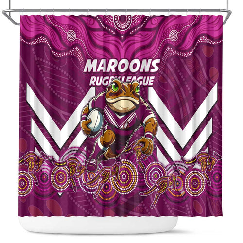 Custom Maroons Cane Toad Shower Curtain Queensland Rugby