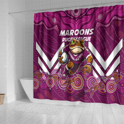 Custom Maroons Cane Toad Shower Curtain Queensland Rugby