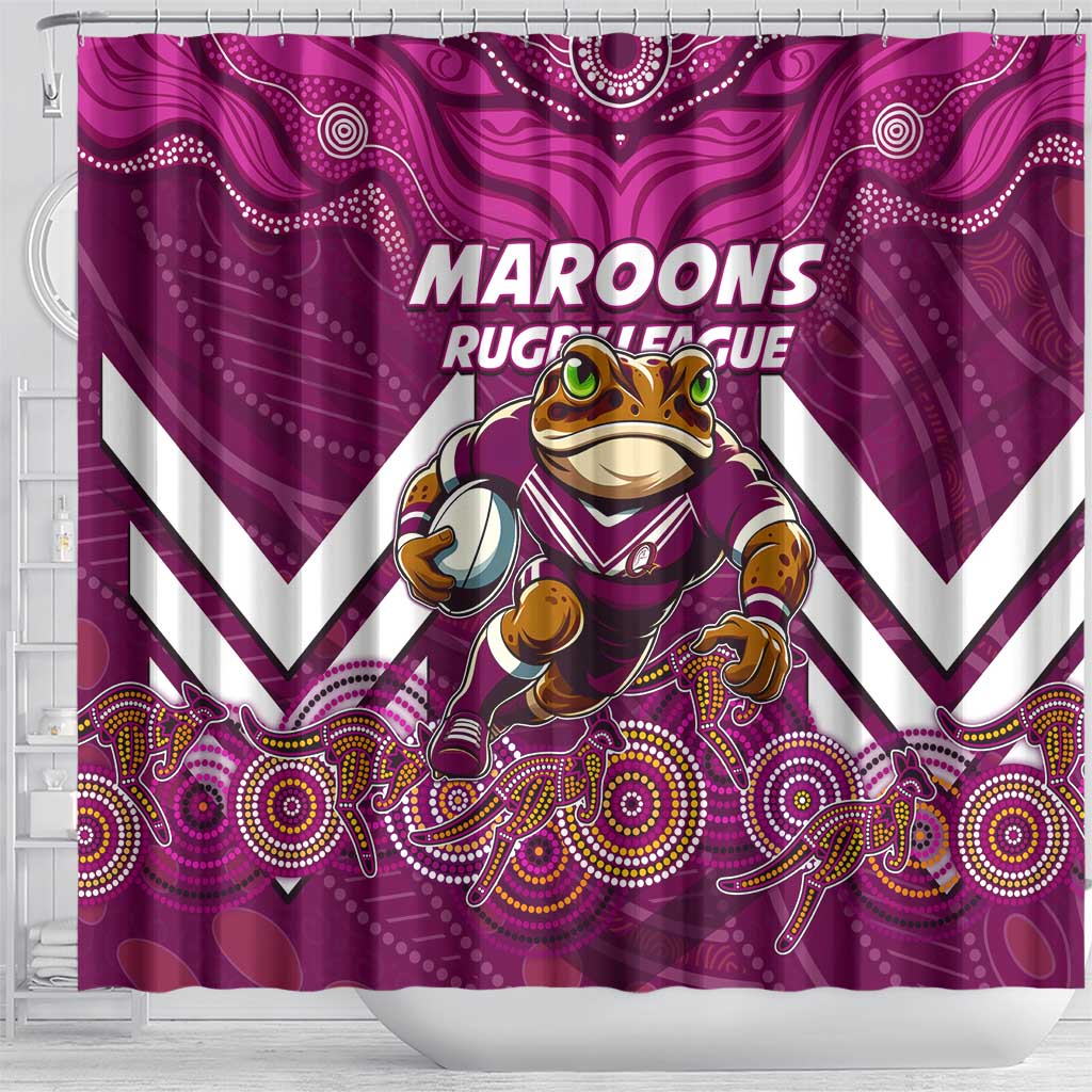 Custom Maroons Cane Toad Shower Curtain Queensland Rugby