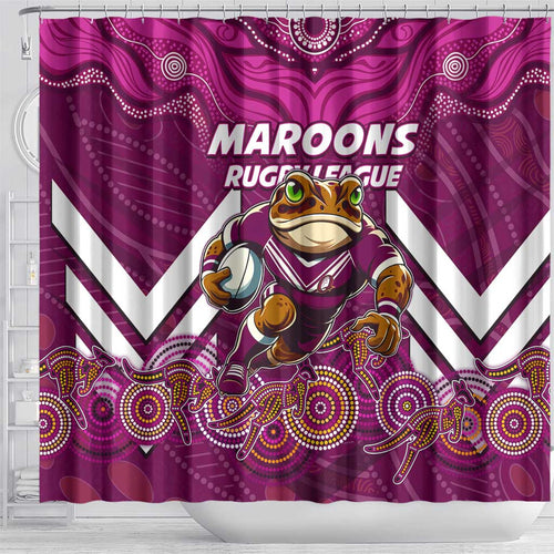 Custom Maroons Cane Toad Shower Curtain Queensland Rugby