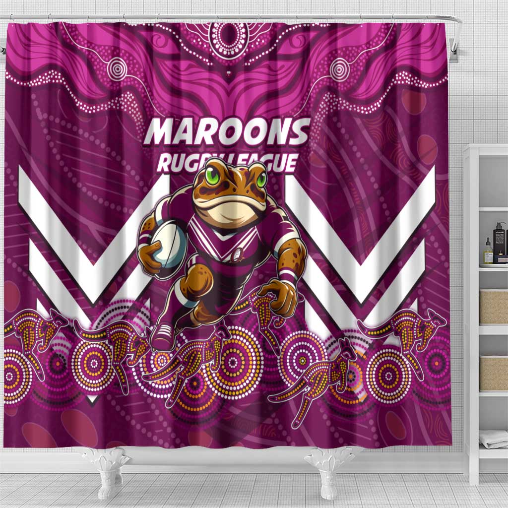 Custom Maroons Cane Toad Shower Curtain Queensland Rugby