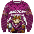Custom Maroons Cane Toad Sweatshirt Queensland Rugby