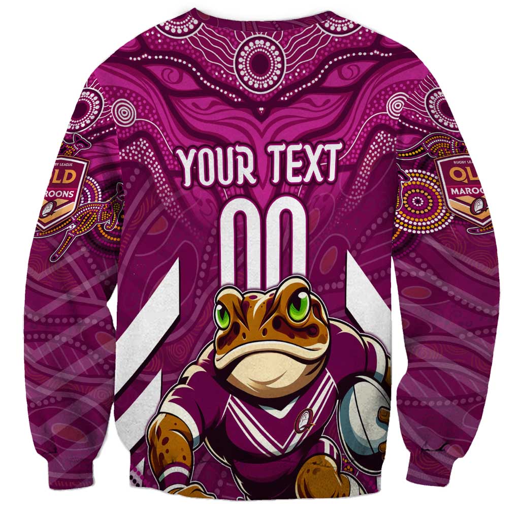 Custom Maroons Cane Toad Sweatshirt Queensland Rugby