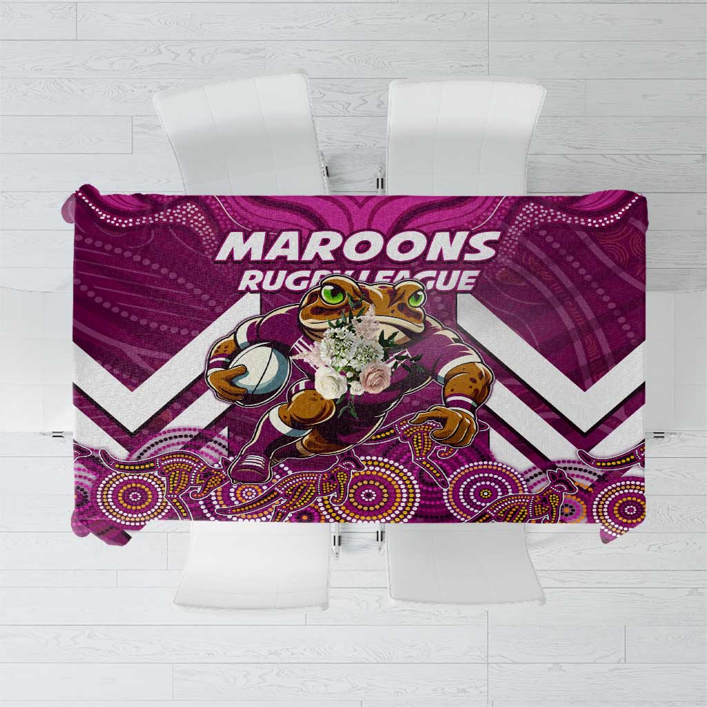 Custom Maroons Cane Toad Tablecloth Queensland Rugby