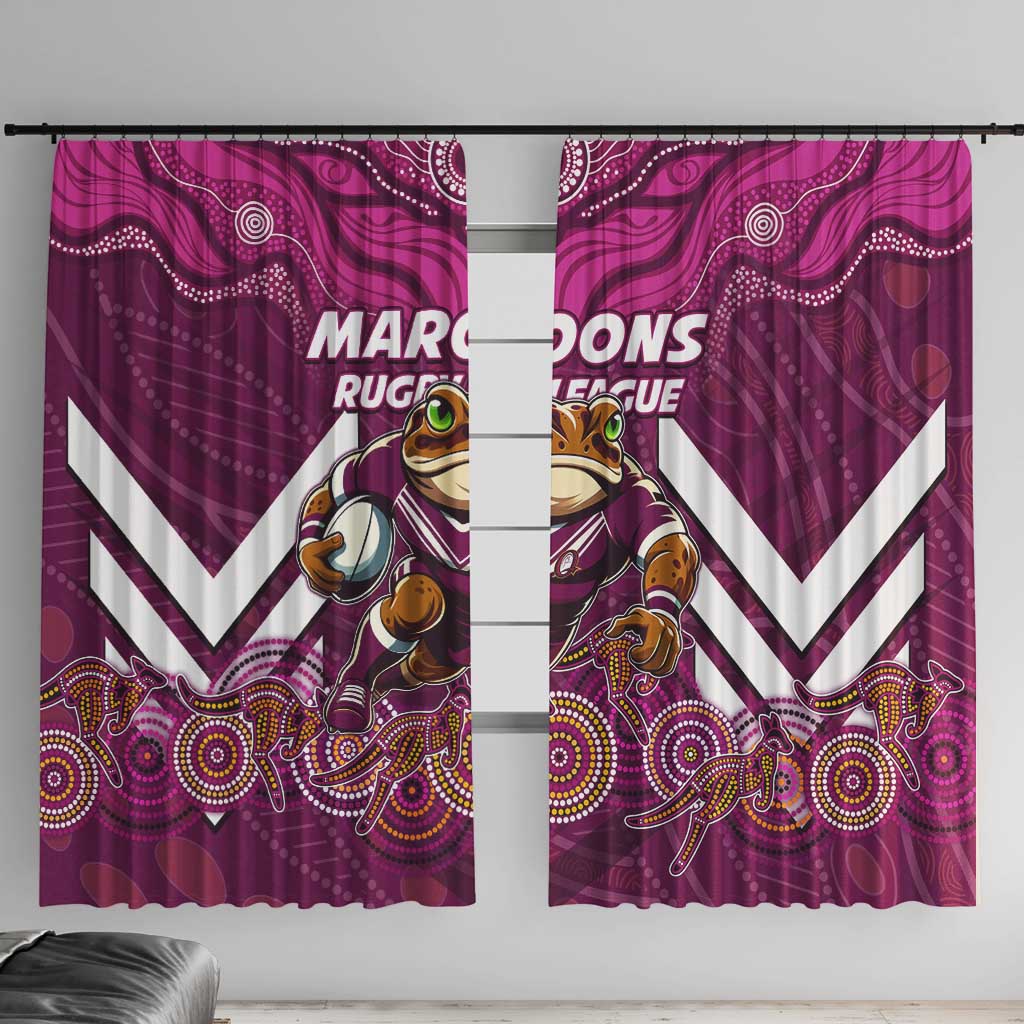 Custom Maroons Cane Toad Window Curtain Queensland Rugby