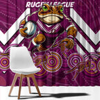 Custom Maroons Cane Toad Window Curtain Queensland Rugby