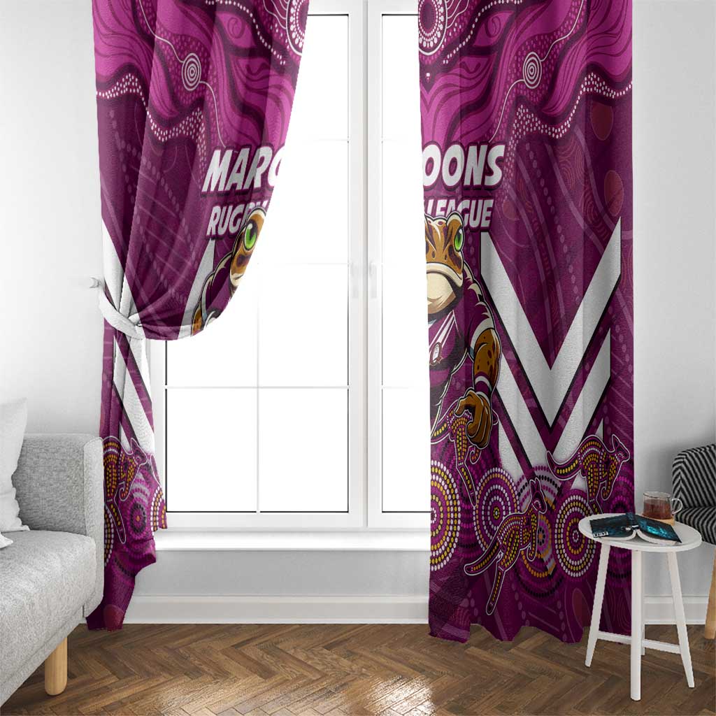Custom Maroons Cane Toad Window Curtain Queensland Rugby
