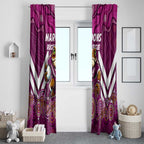 Custom Maroons Cane Toad Window Curtain Queensland Rugby