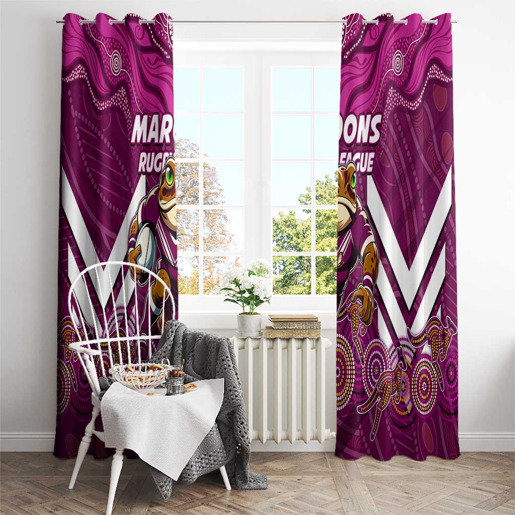 Custom Maroons Cane Toad Window Curtain Queensland Rugby