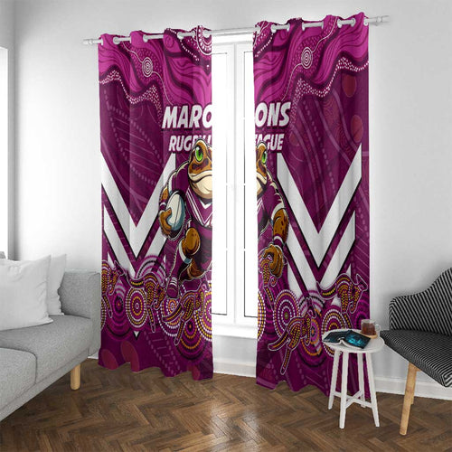 Custom Maroons Cane Toad Window Curtain Queensland Rugby