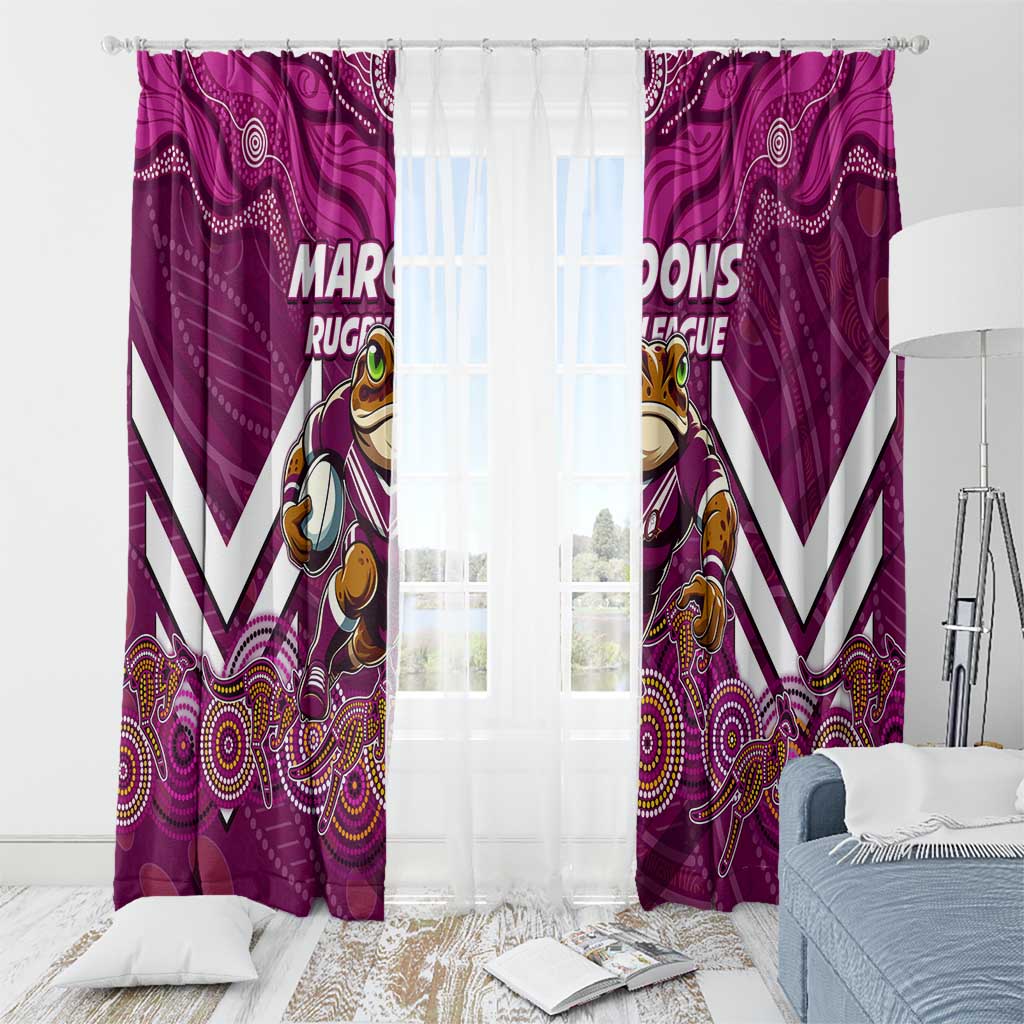 Custom Maroons Cane Toad Window Curtain Queensland Rugby