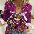 Custom Maroons Cane Toad Women Casual Shirt Queensland Rugby