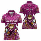 Custom Maroons Cane Toad Women Polo Shirt Queensland Rugby
