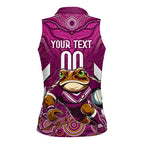 Custom Maroons Cane Toad Women Sleeveless Polo Shirt Queensland Rugby
