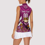 Custom Maroons Cane Toad Women Sleeveless Polo Shirt Queensland Rugby