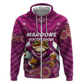 Custom Maroons Cane Toad Zip Hoodie Queensland Rugby