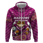 Custom Maroons Cane Toad Zip Hoodie Queensland Rugby