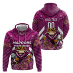 Custom Maroons Cane Toad Zip Hoodie Queensland Rugby