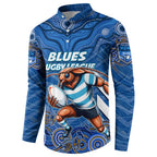 Custom Blues Cockroaches Button Sweatshirt New South Wales Rugby