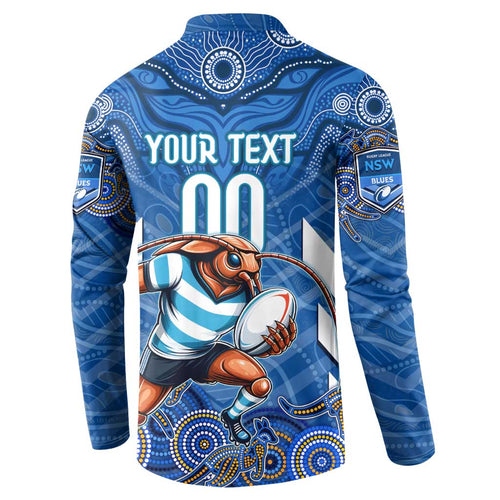 Custom Blues Cockroaches Button Sweatshirt New South Wales Rugby