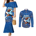 Custom Blues Cockroaches Couples Matching Mermaid Dress and Long Sleeve Button Shirt New South Wales Rugby