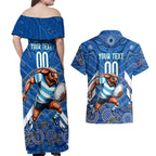 Custom Blues Cockroaches Couples Matching Off Shoulder Maxi Dress and Hawaiian Shirt New South Wales Rugby