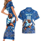 Custom Blues Cockroaches Couples Matching Short Sleeve Bodycon Dress and Hawaiian Shirt New South Wales Rugby