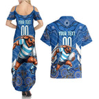 Custom Blues Cockroaches Couples Matching Summer Maxi Dress and Hawaiian Shirt New South Wales Rugby